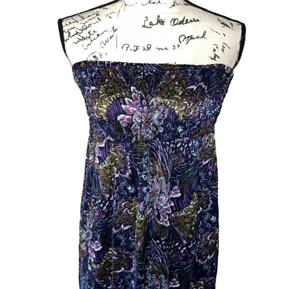 Genady’s Collection purple & black sleeveless summer maxi dress small - Picture 2 of 6